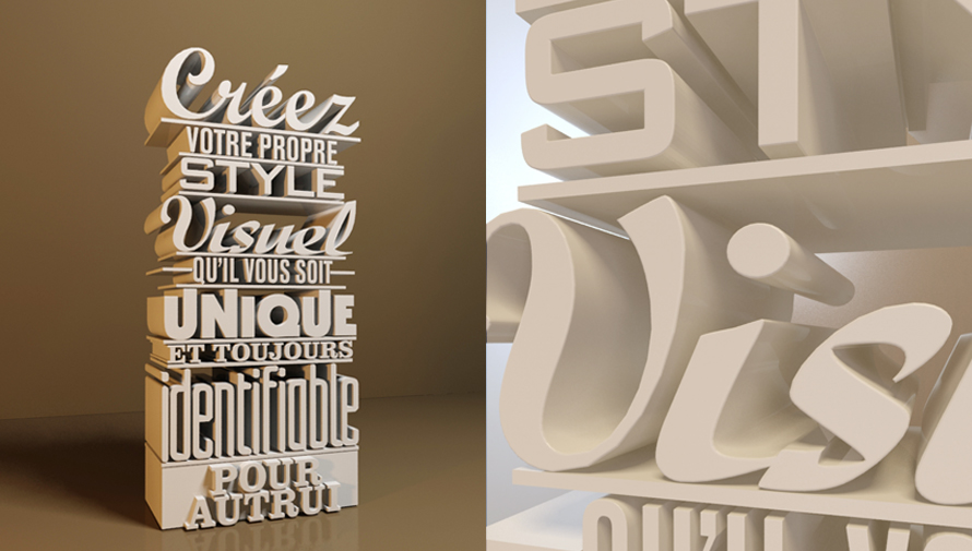 typographie en 3D